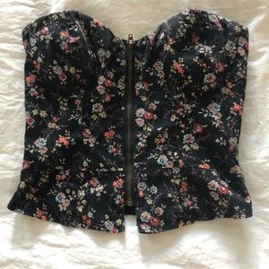 Floral crop bustier